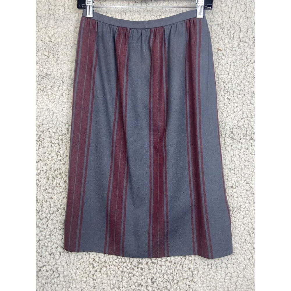 Blassport  100% wool straight lined striped skirt zipper close women's size 4